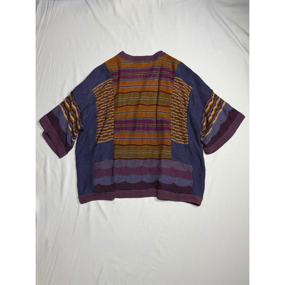 RARE Peruvian Connection Pima Cotton Grandpacore Knit Patchwork Cardigan - Picture 2 of 7